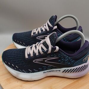 Brooks Running Shoes Womens Size 7 B Glycerin 20 Blue/Lilac 1203701B499 Flaw